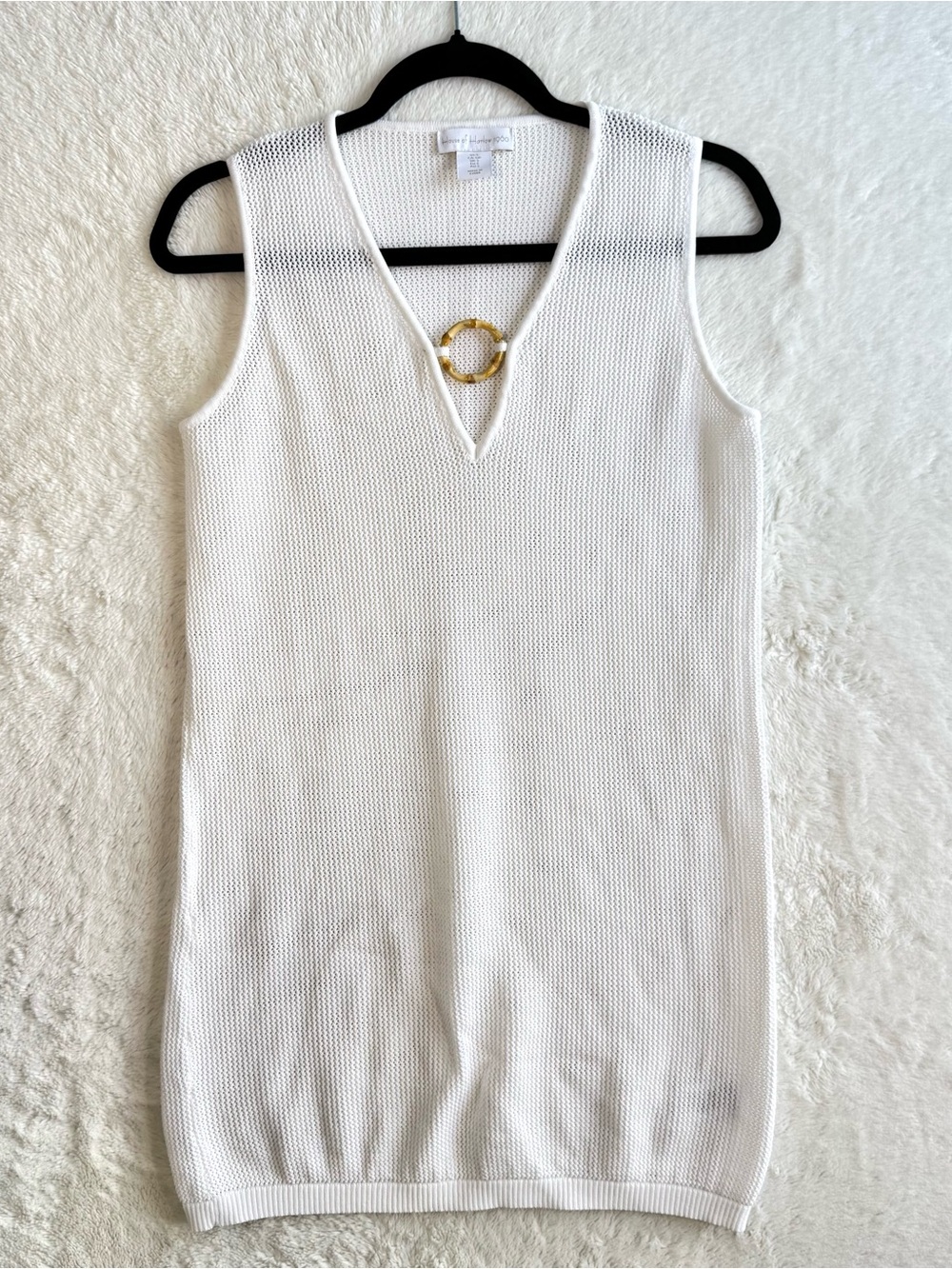 House Of Harlow 1960 Tunic Dress Women’s Small White Crochet  Boho Beach Coastal